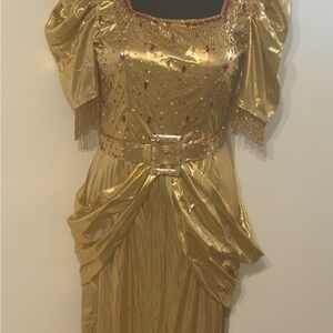 Elegant Gold Evening Dress